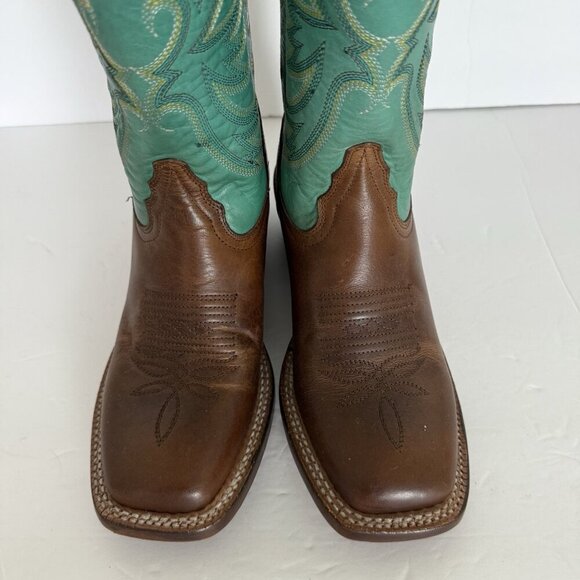 TONY LAMA Rowena 11” Women’s 6B Brown Turquoise Leather Western Boot USA SA2101 - Picture 10 of 15